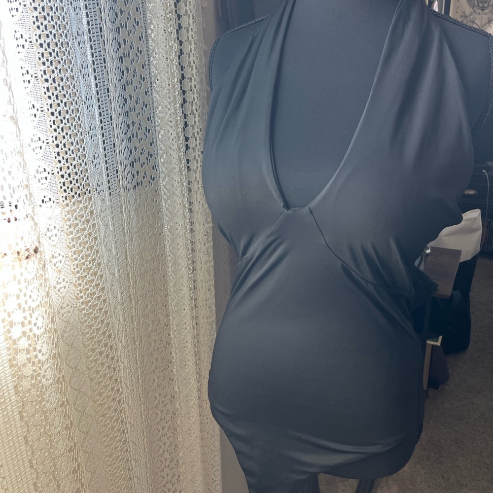 Klassy Network Black Halter Body Suit